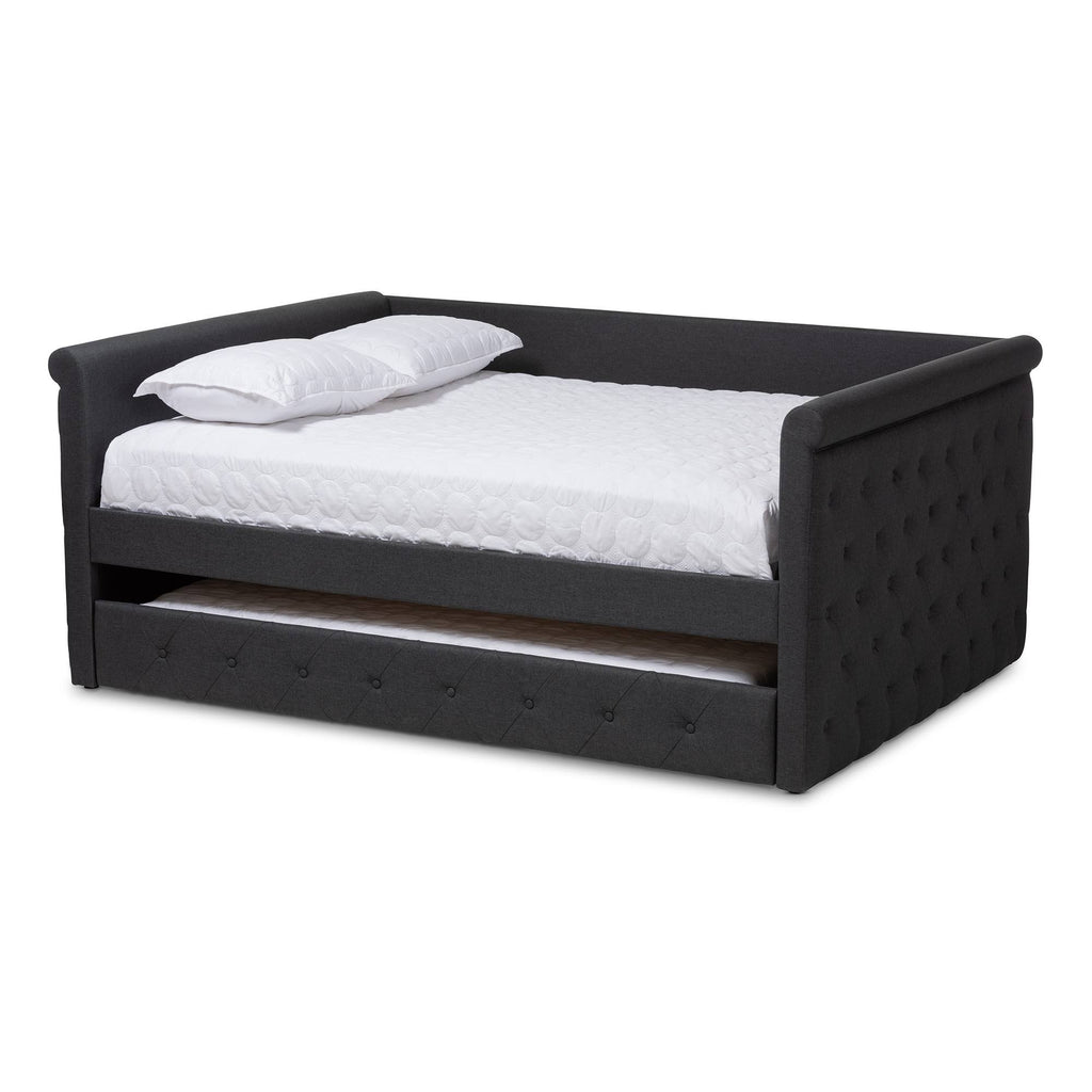 Queen Dark Grey Daybed with Trundle O79517