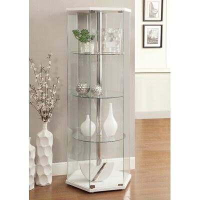 White Hexagon Curio Cabinet N1235