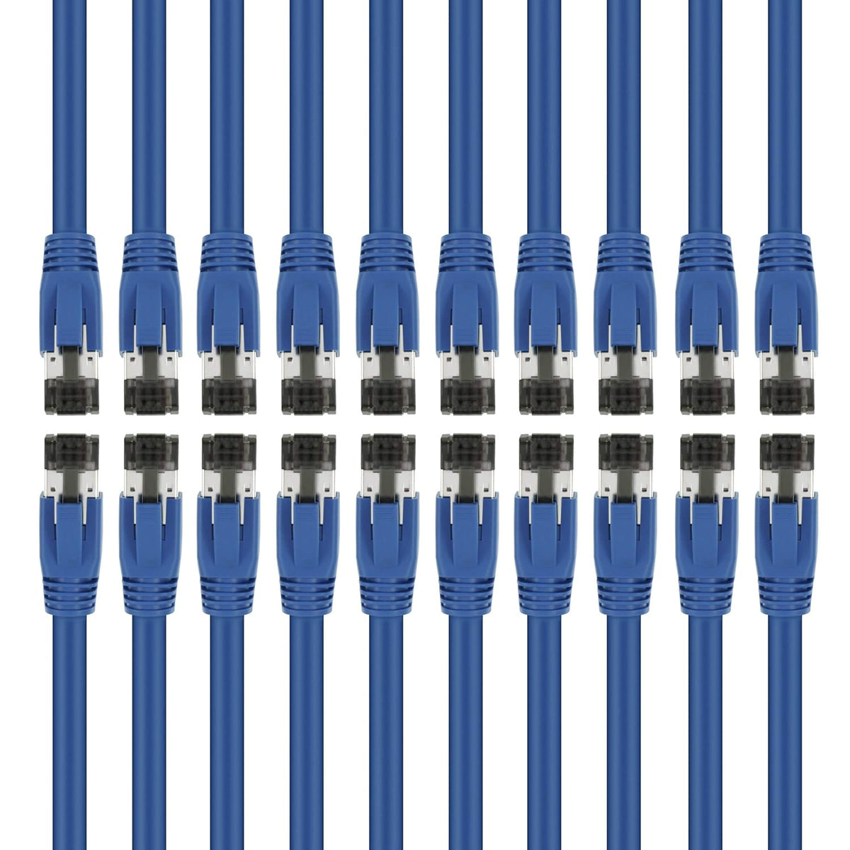 Cat8 Ethernet Cable S/FTP 5ft 20 Pack Blue 24AWG Patch Cable A737173