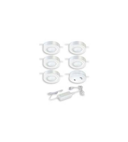 Satin Nickel LED Under Cabinet Puck Light 5-Pack Kit H491759