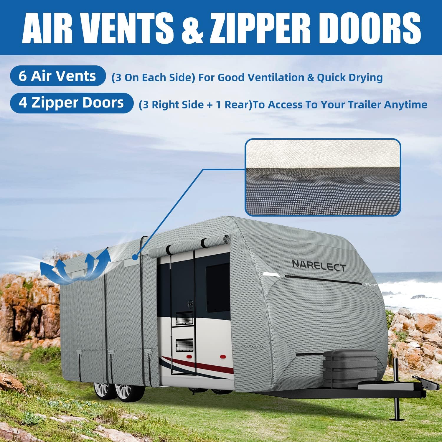 Travel Trailer RV Cover with Tongue Jack Cover J5792