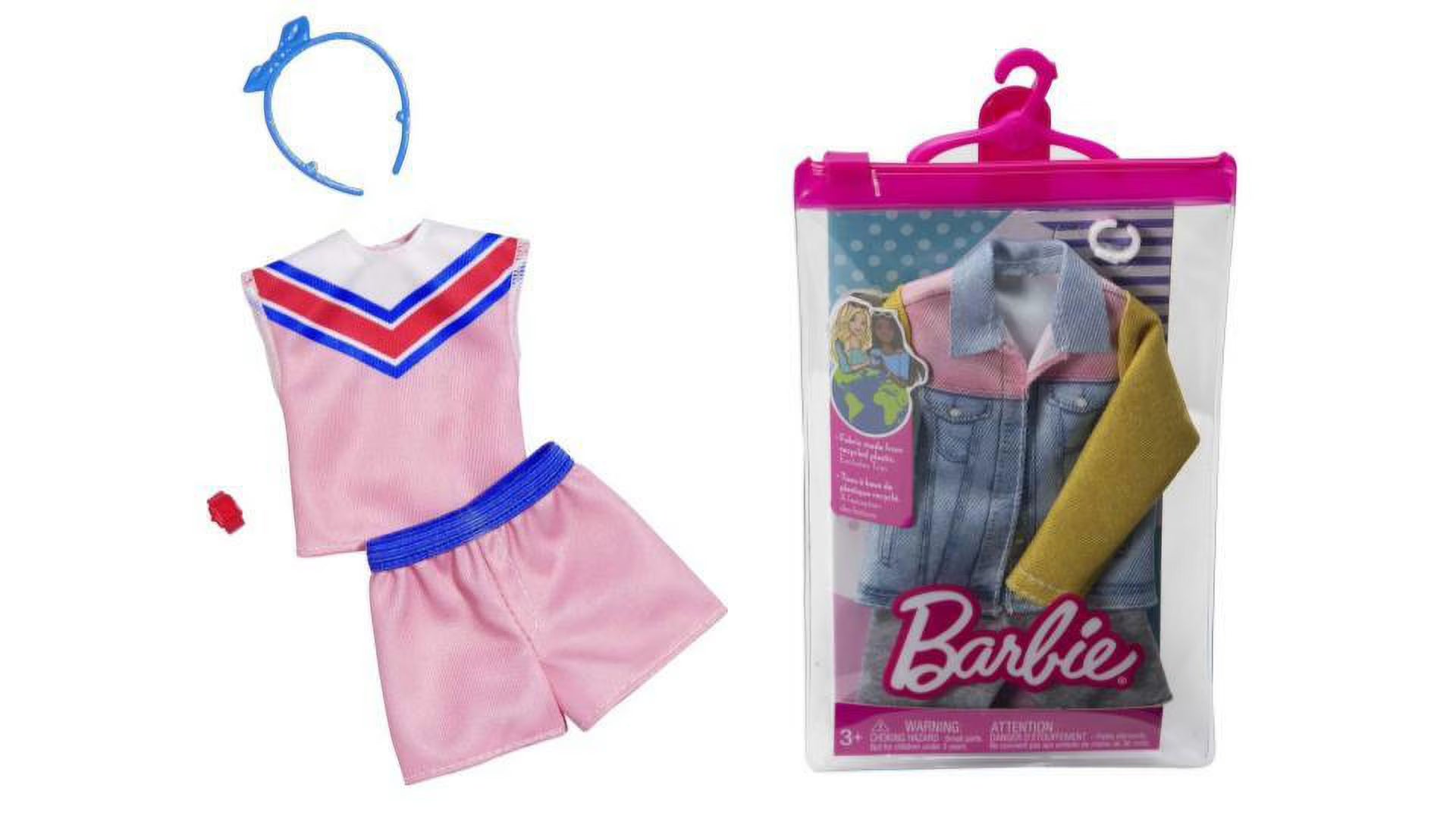 Barbie Fashion Pack Sporty Sleeves Shorts Long Sleeve Denim Jacket Z668558