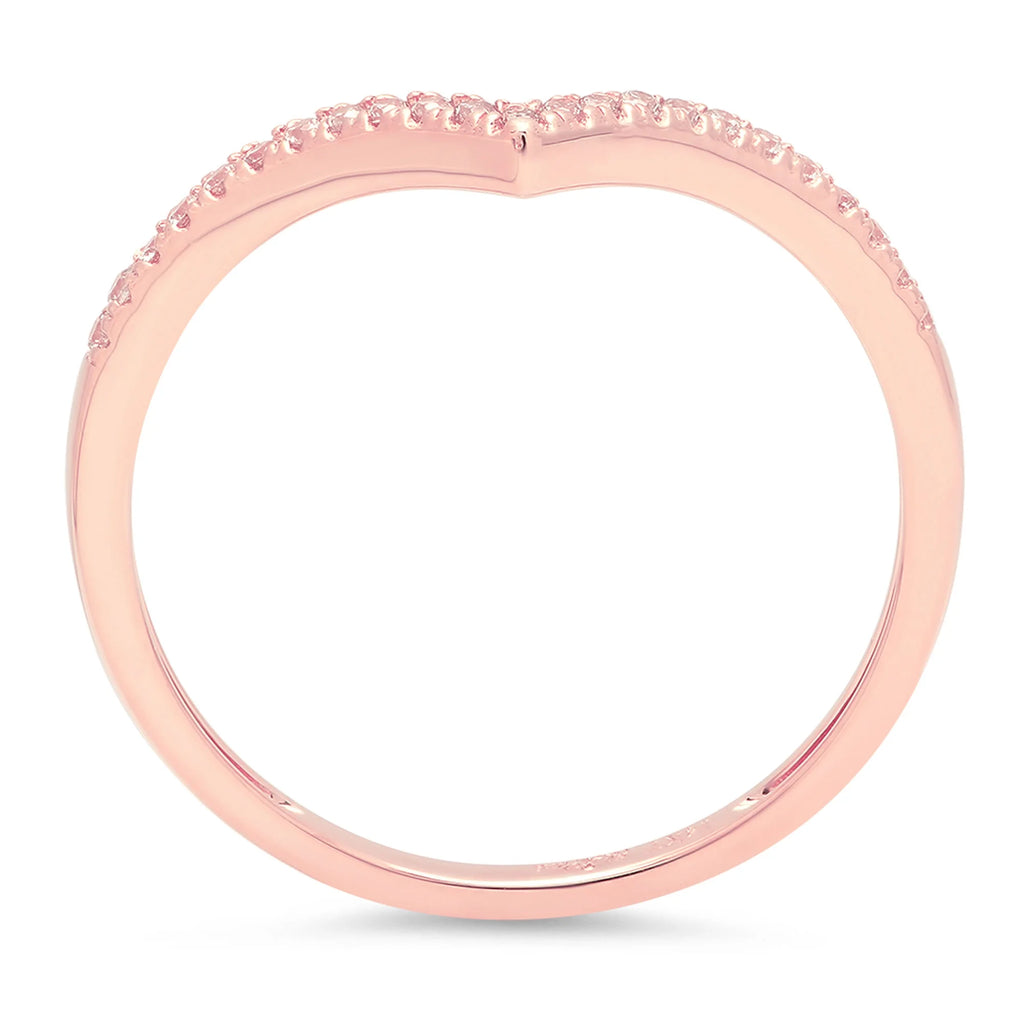 0.12 ct Genuine Cultured Diamond 18K Rose Gold Stackable Ring H719132