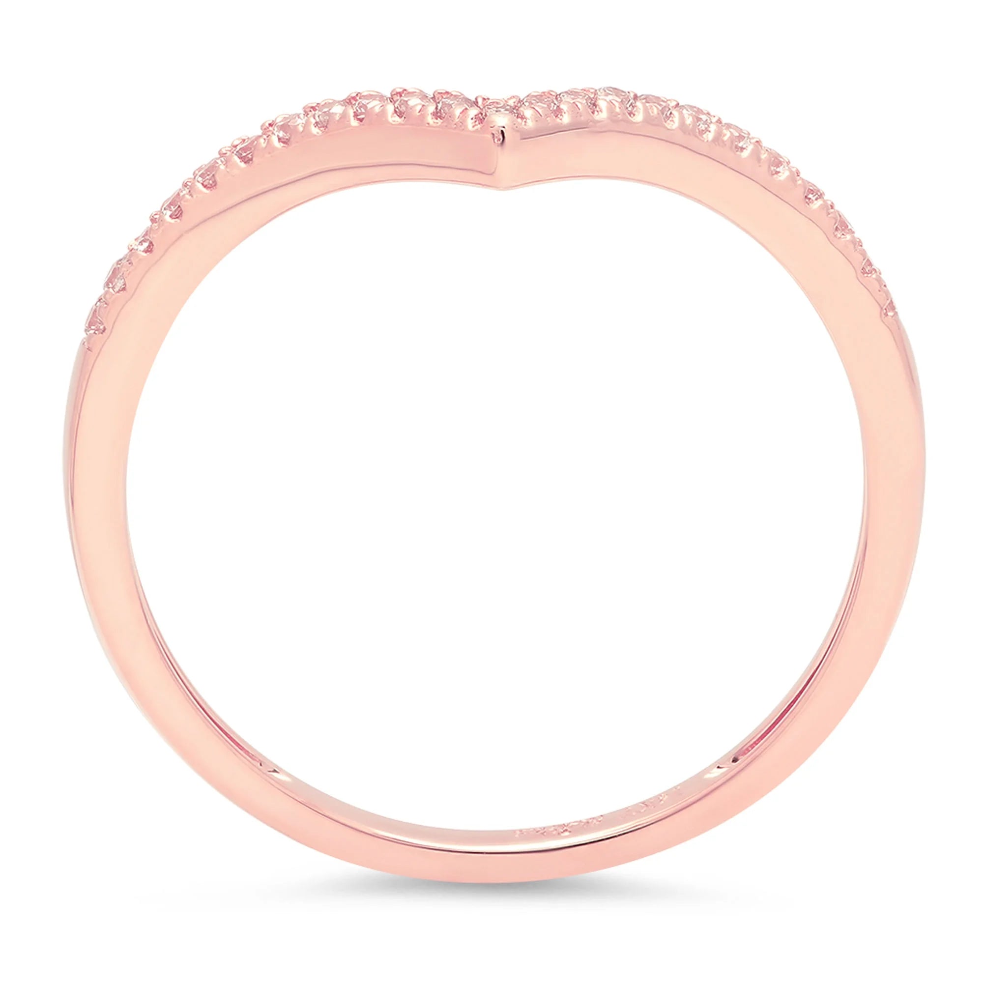 0.12 ct Genuine Cultured Diamond 18K Rose Gold Stackable Ring H719132