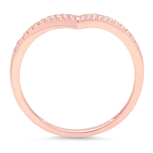 0.12 ct Genuine Cultured Diamond 18K Rose Gold Stackable Ring H719132