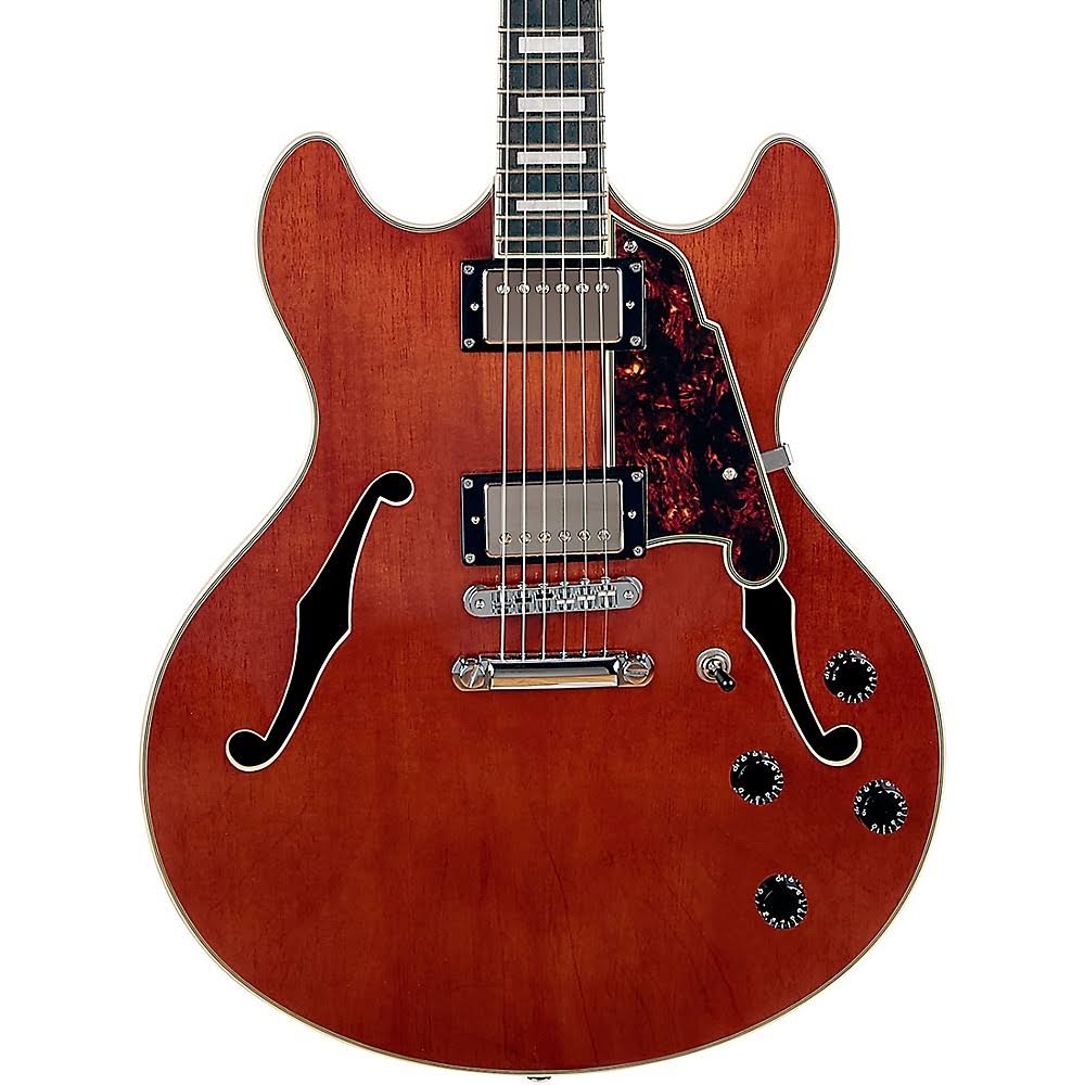 Semi-Hollow Electric Guitar with Seymour Duncan Humbuckers Walnut Stain B913025