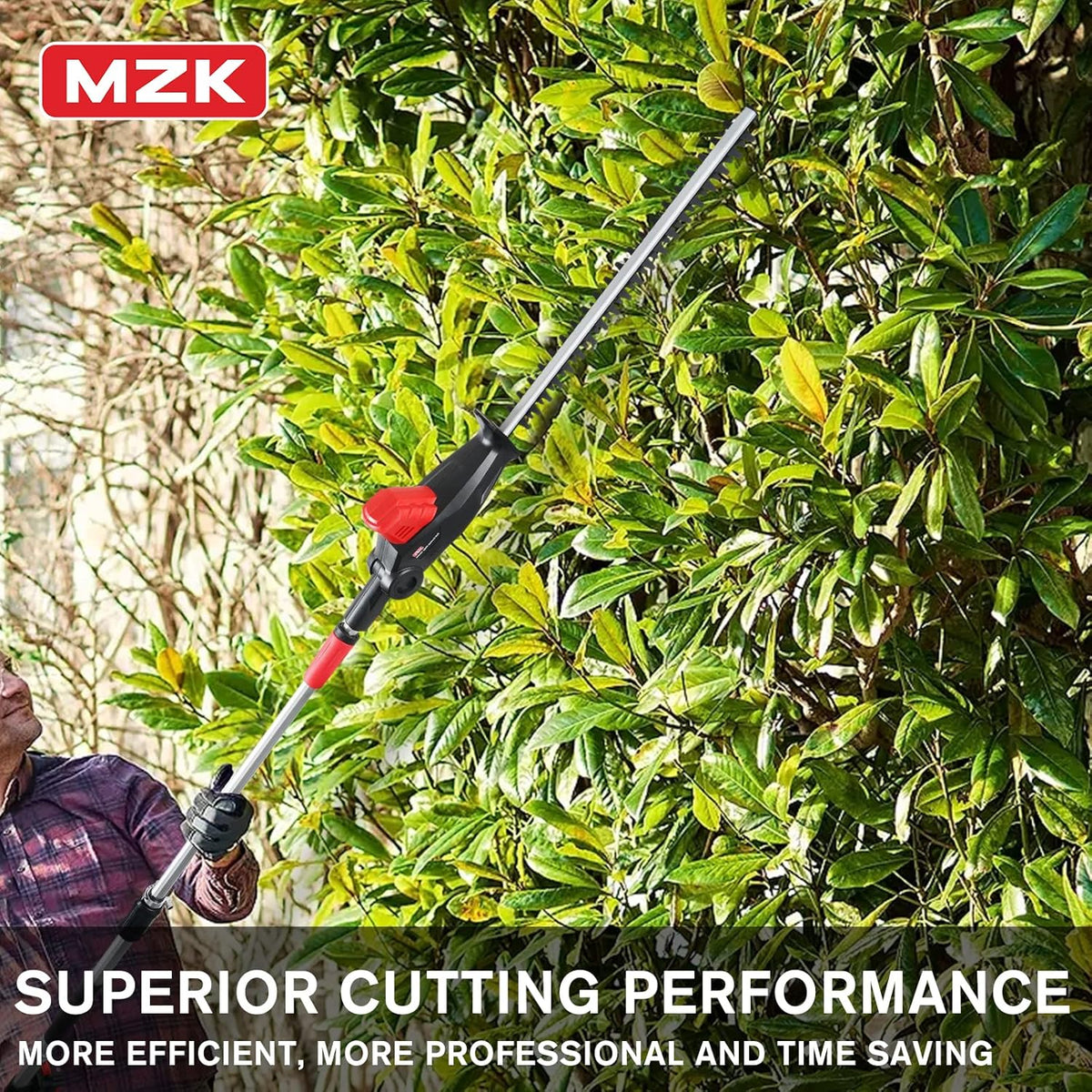 20V 21.3" Cordless Pole Hedge Trimmer with Steel Blade T4119