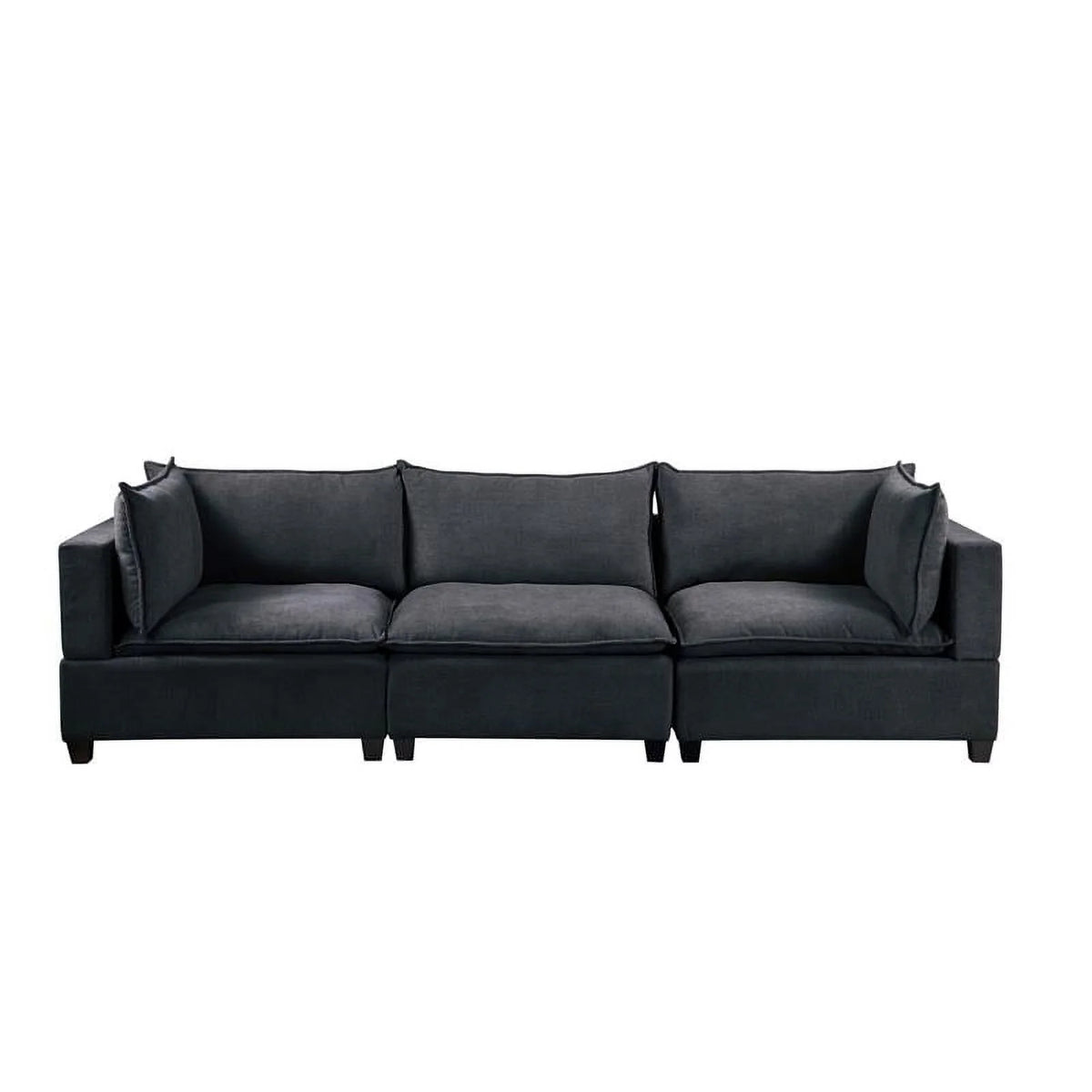 Dark Gray Fabric Down Feather Sofa Couch K4770