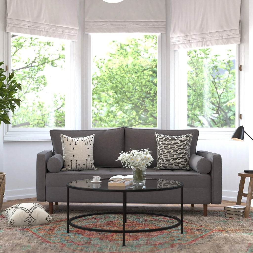 Dark Gray Fabric Sofa U6784