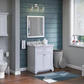 White Undermount Single Sink Bathroom Vanity with Natural Carrara Marble Top F3618