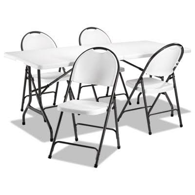 White/Black Anthracite Molded Resin Folding Chair, 4/Carton Q226847