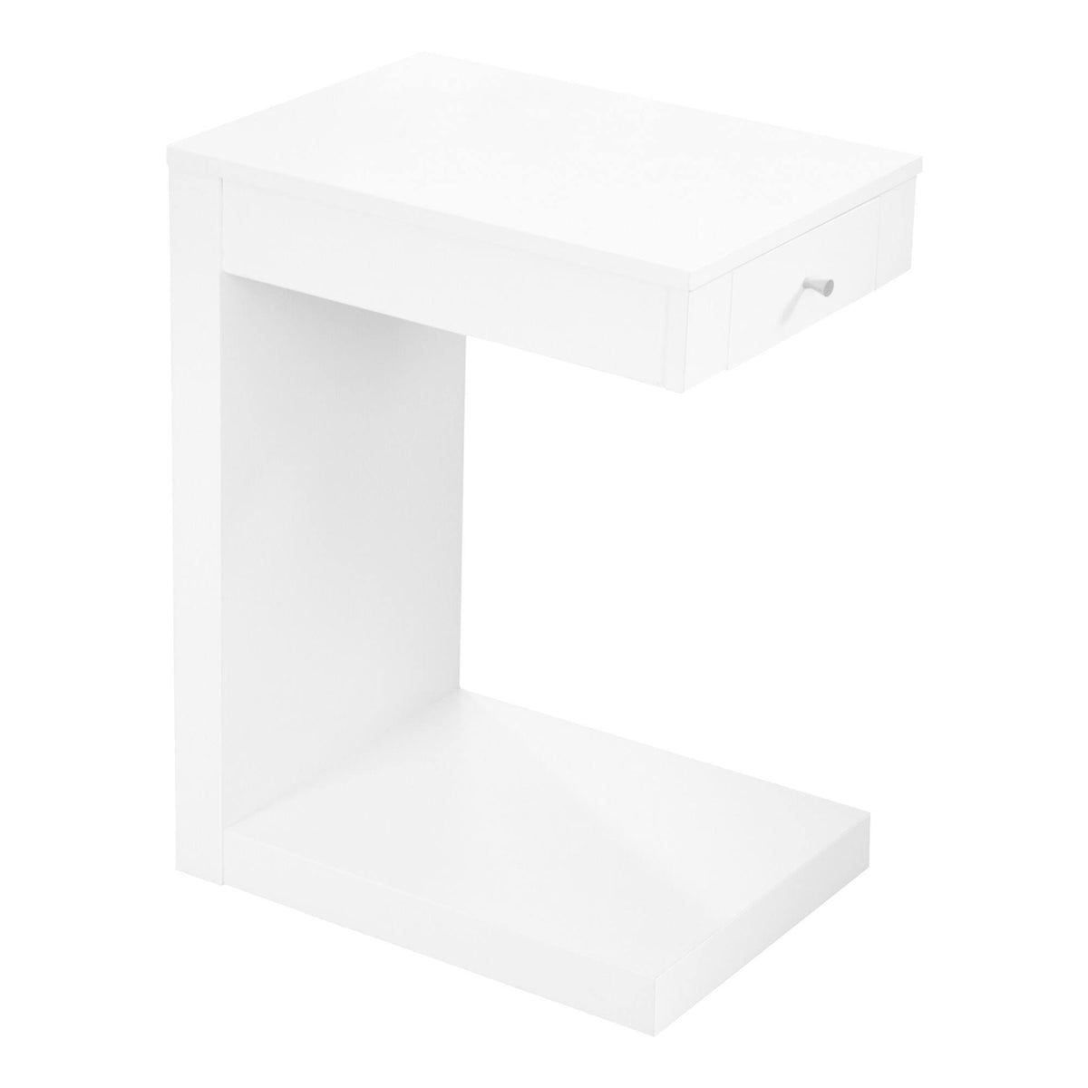 White Accent Table with Drawer A202