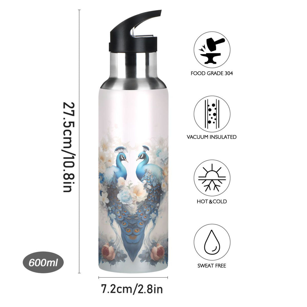 Stainless Steel Insulated Thermos Vacuum Flask Water Bottle with Straw Lid H950