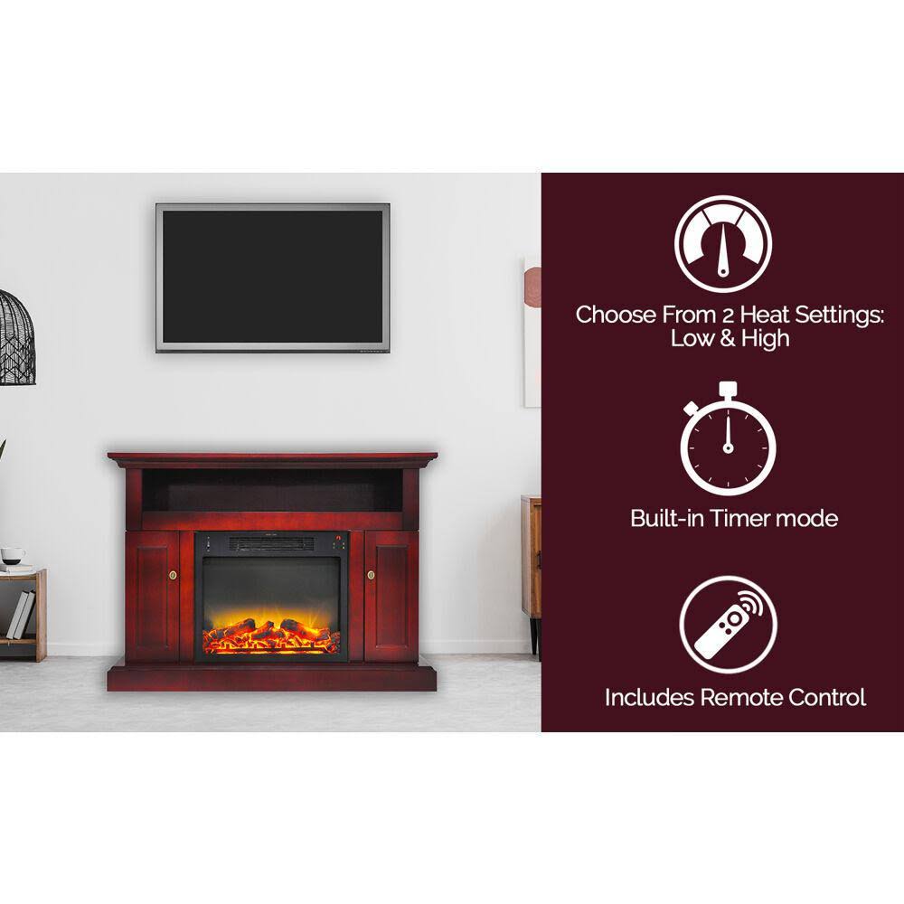 47 in. Electric Fireplace with Entertainment Stand in Cherry M486