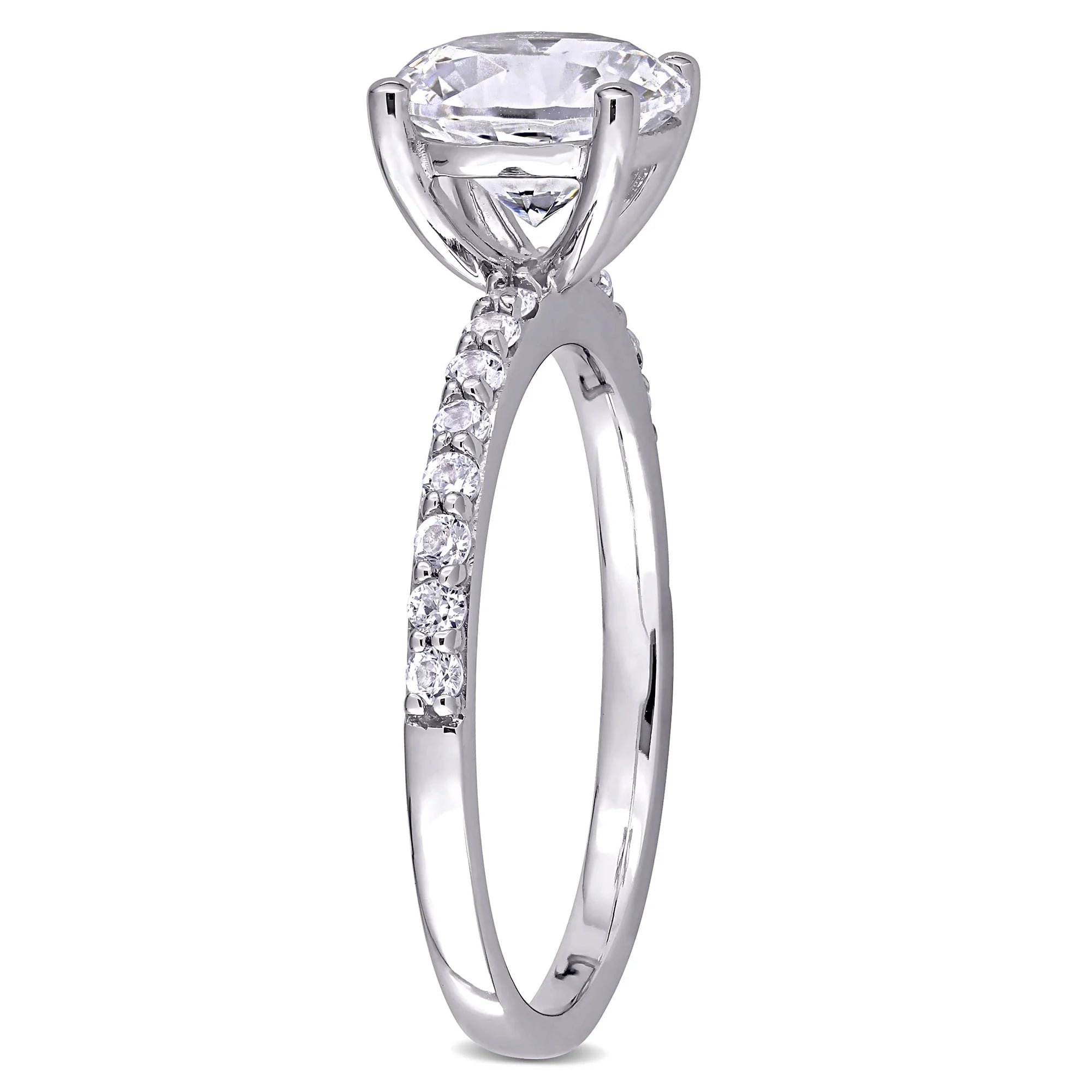 14K White Gold Plated Solitaire Ring O400