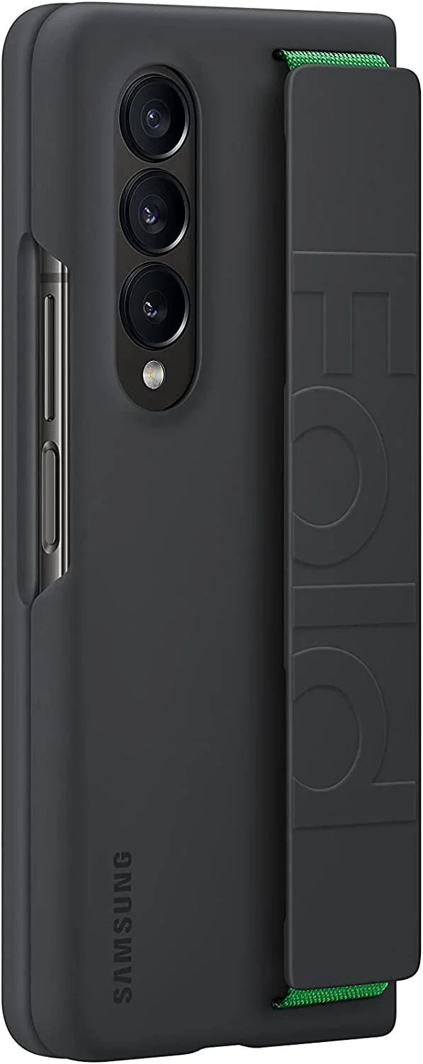 Black Silicone Grip Cover Phone Case with Finger Strap T5558