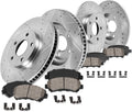 FRONT 282mm + REAR 281.6mm D/S 5 Lug Rotors + Brake Pads + Clips T72988