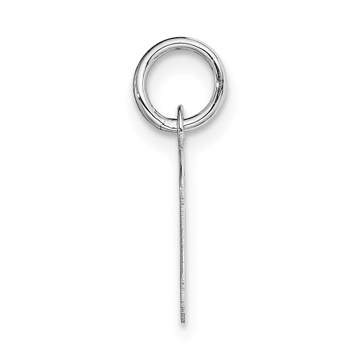 14K White Gold Polished Rhodium Plated Letter V Initial Pendant Charm H74320