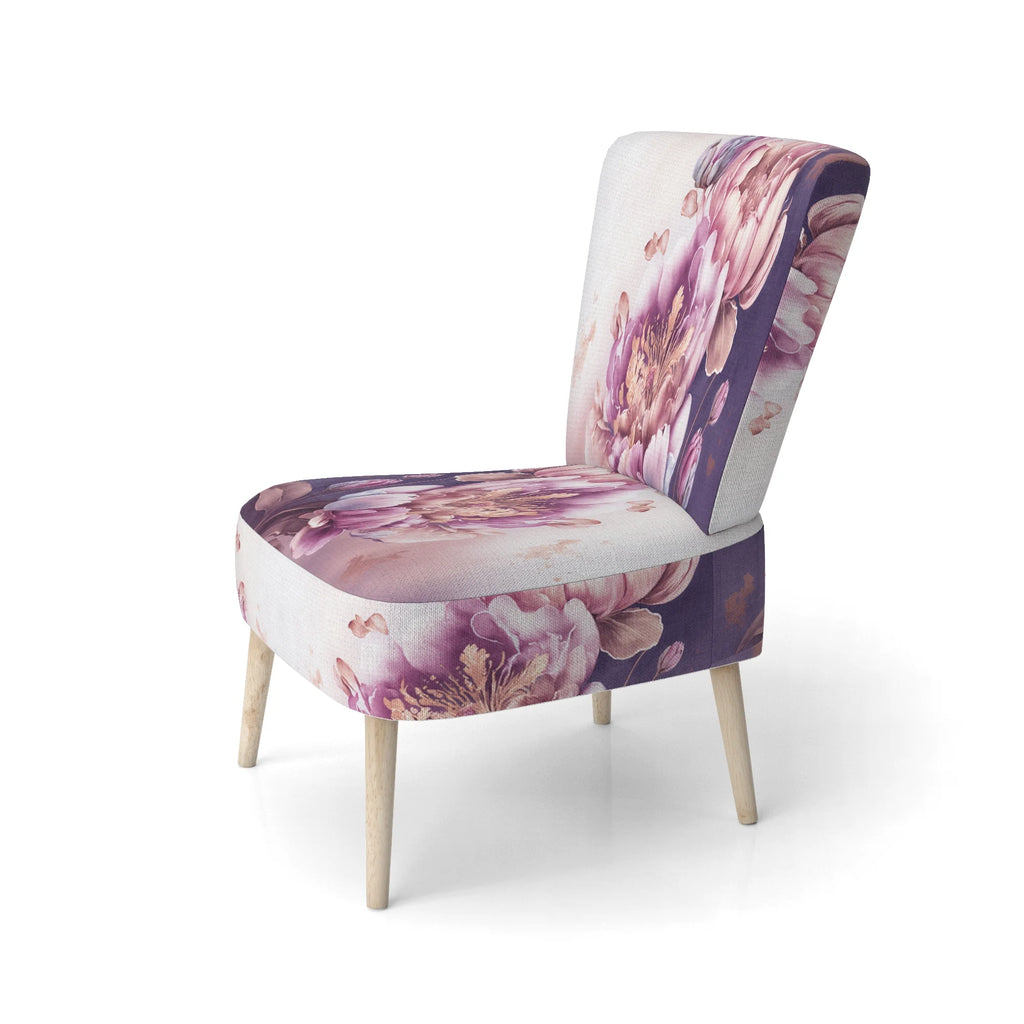 Pink And Gold Peruvian Lily II Upholstered Floral Accent Chair L3590