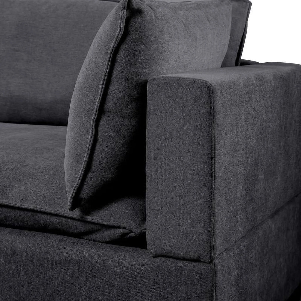 Dark Gray Fabric Down Feather Sofa Couch K4770