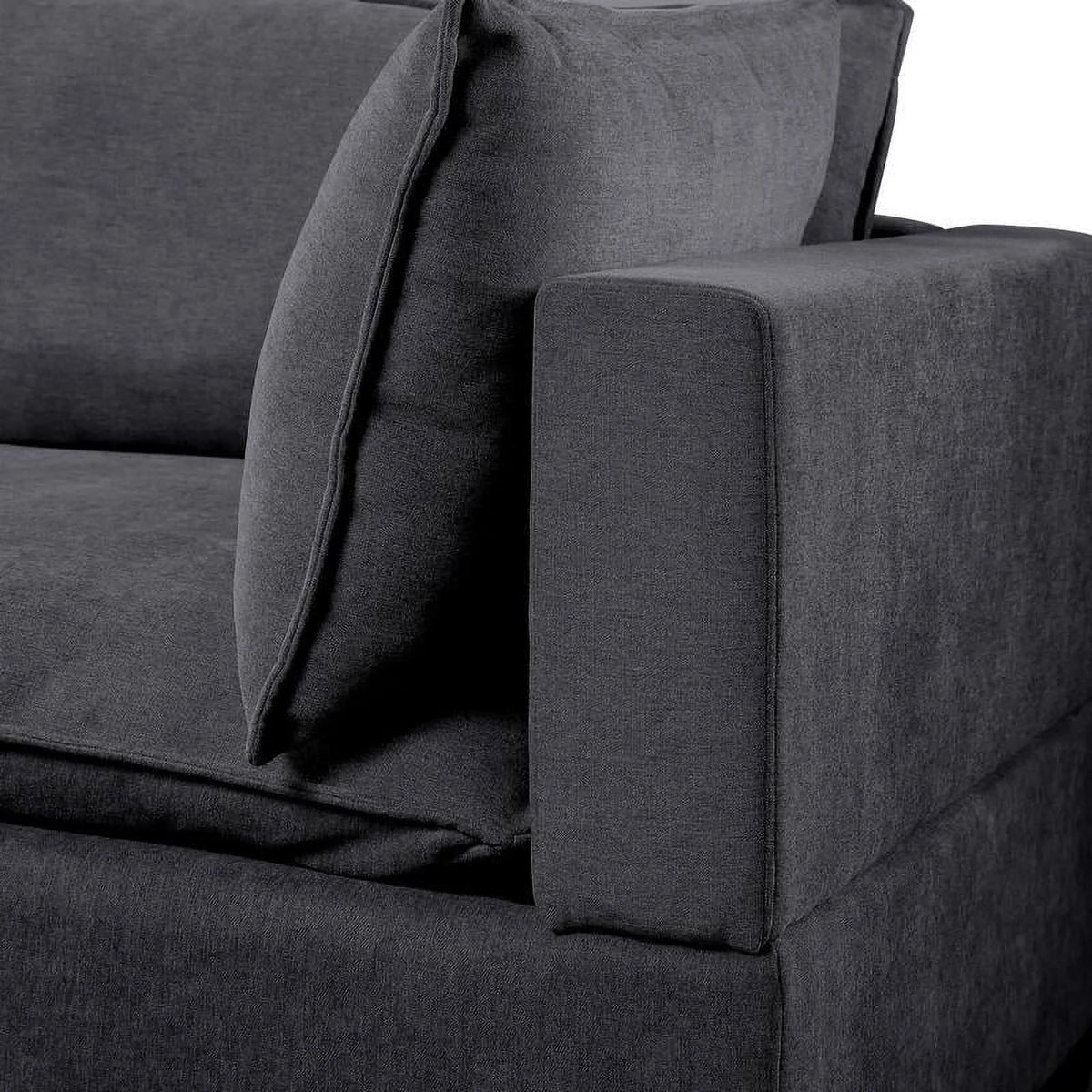 Dark Gray Fabric Down Feather Sofa Couch K4770