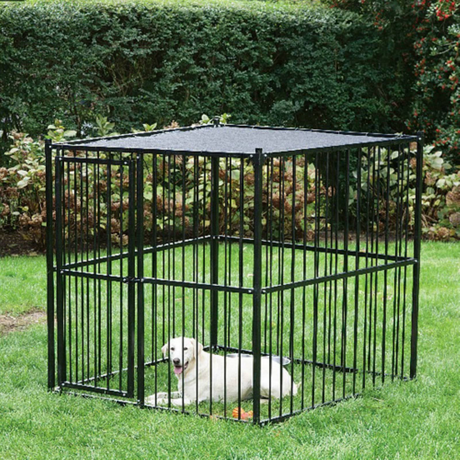 Black Dog Kennel with Sunblock Top N884