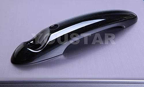 Door Handle Cover with Push Button Gloss Black Pack of 2 A4328
