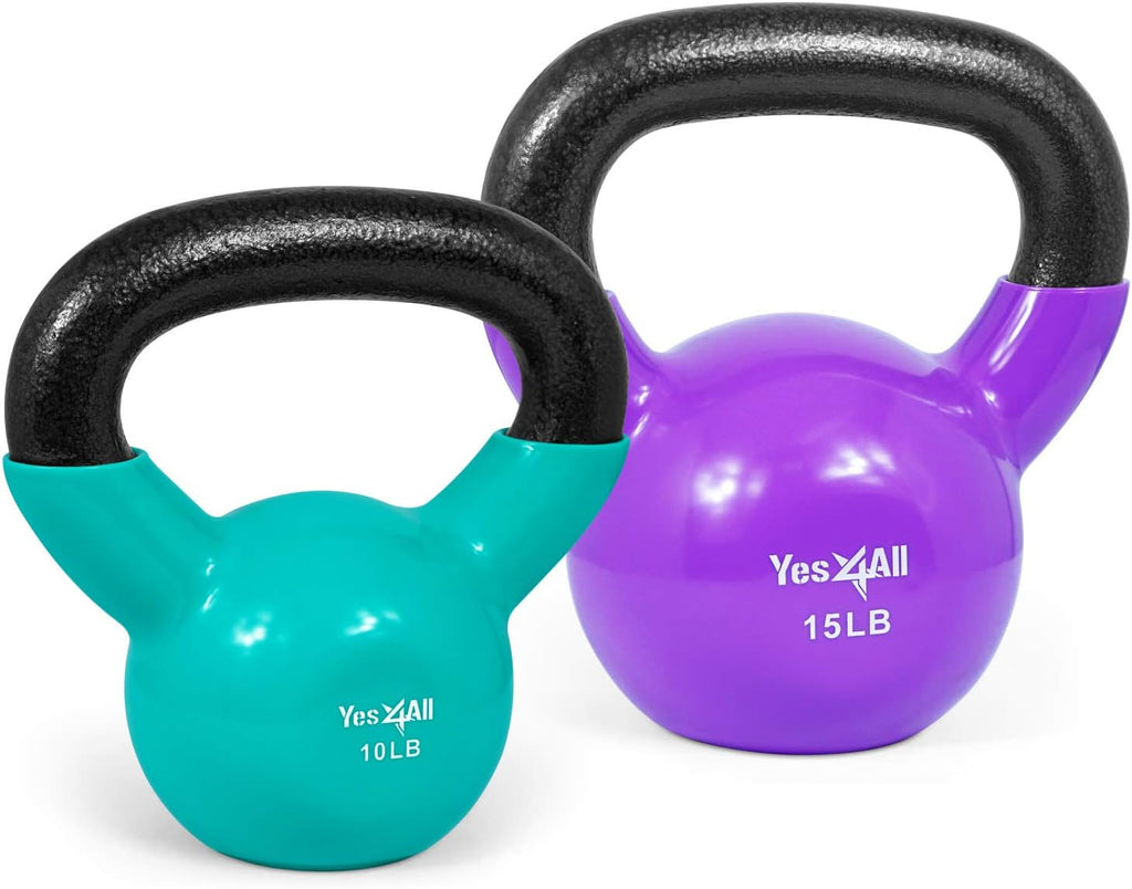 Vinyl Coated Kettlebell Set of 2, 25, 30, 35, 45, 60, 70, 105 lbs C561177