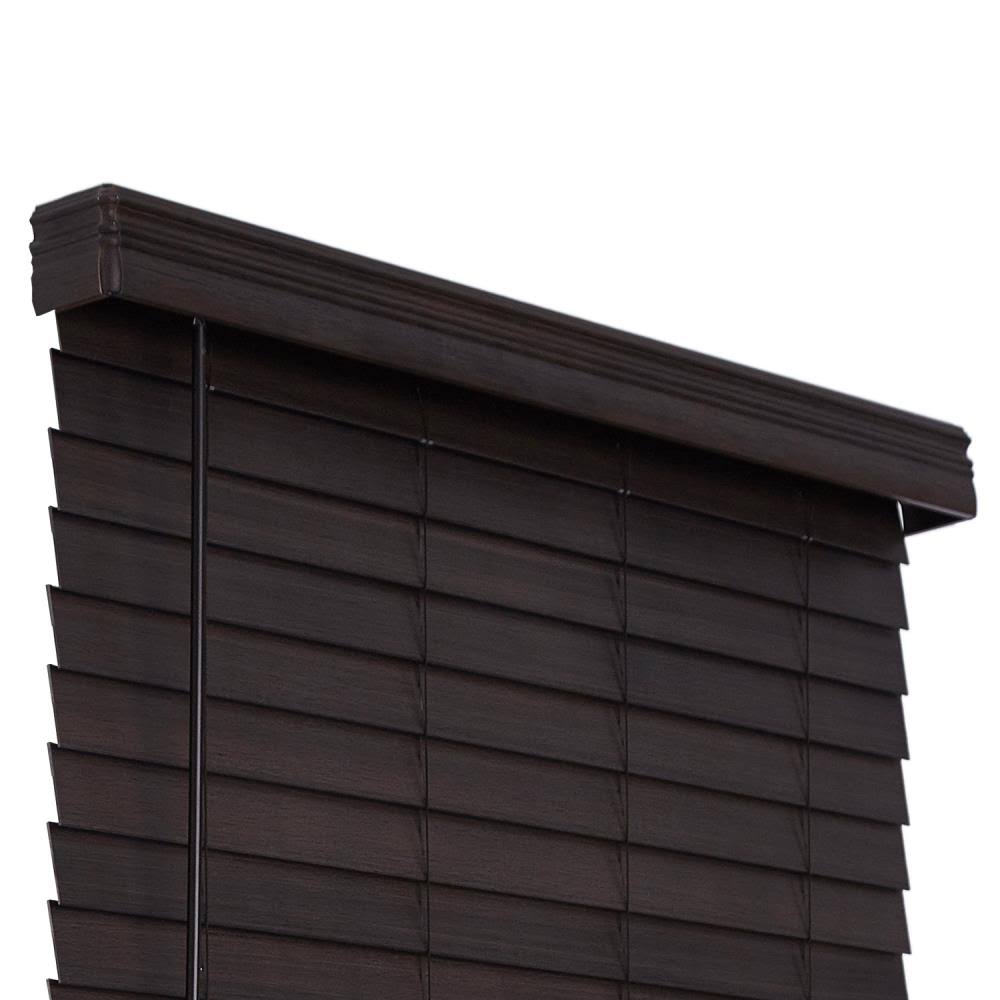 Walnut Faux Wood Cordless Room Darkening Horizontal Blinds E998