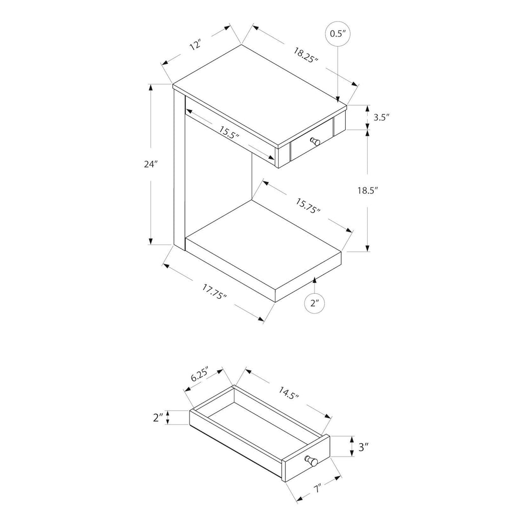 White Accent Table with Drawer A202