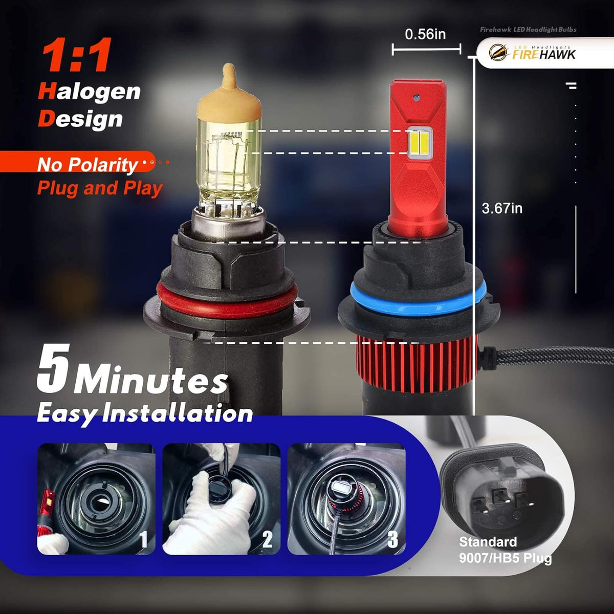 Pack of 2 6000K Cool White LED Bulbs Q342620