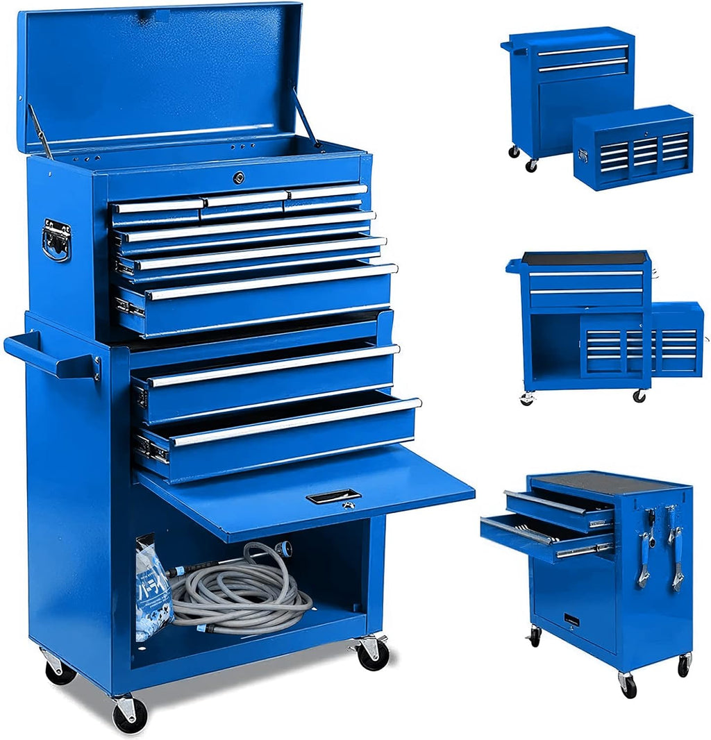 Blue 8-Drawer Rolling Tool Chest with Lock G9494
