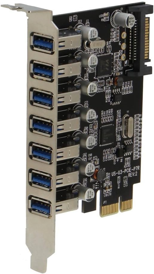 PCIE 7 Port USB 3.0 Adapter Card with SATA Power Connector M805355