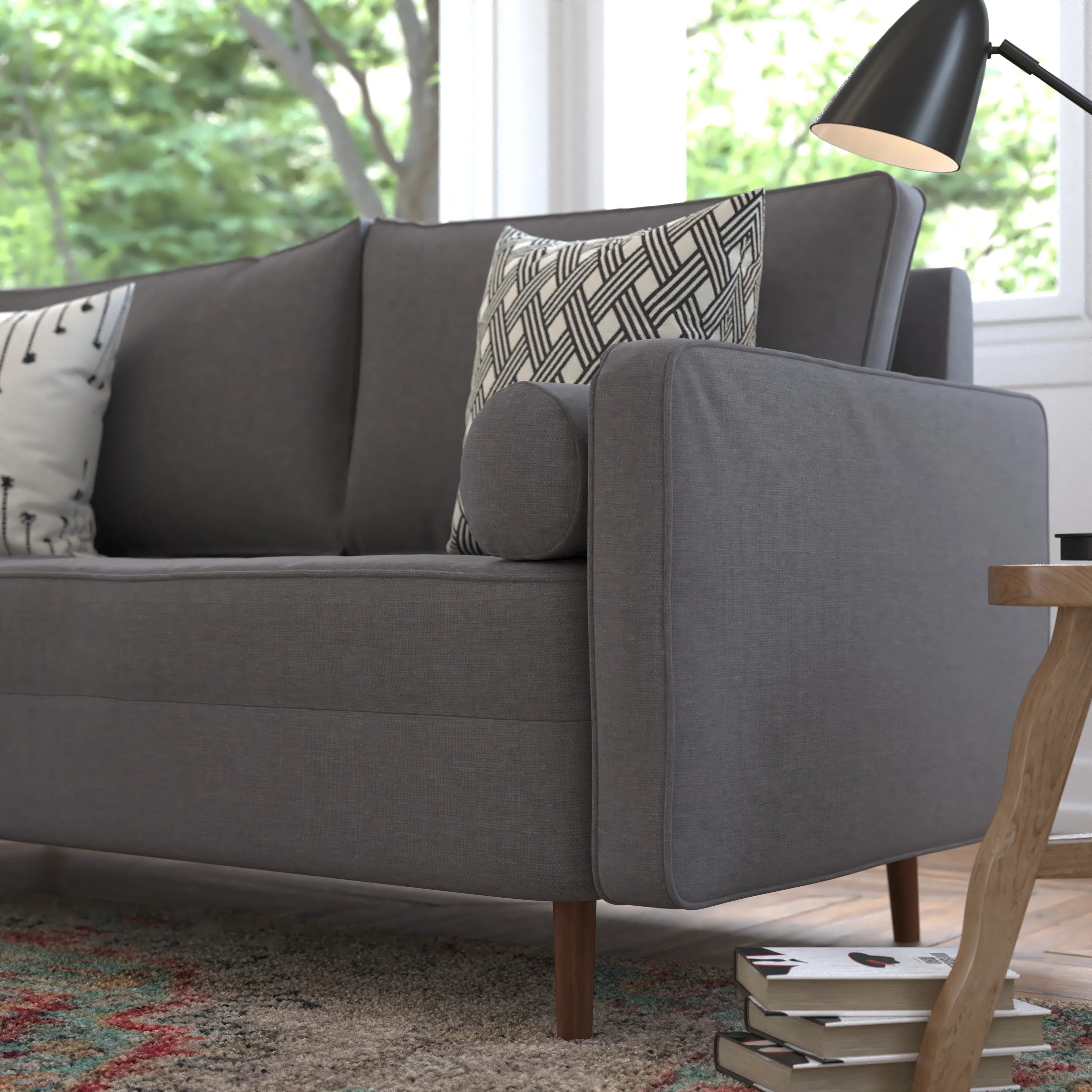 Dark Gray Fabric Sofa U6784