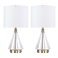 Set of 2 Glass Accent Lamps with Brass Accents N621810