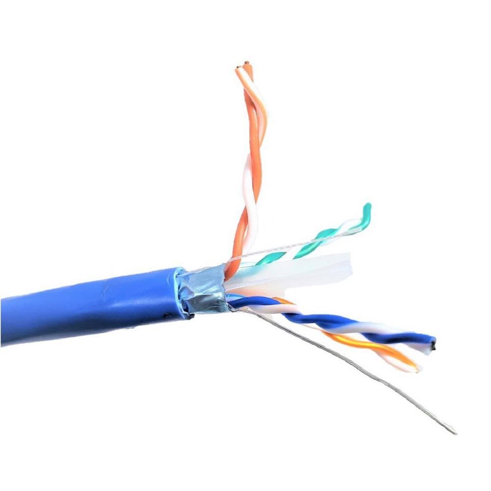 250ft Cat 6 Solid STP Bulk Ethernet Cable Blue F240