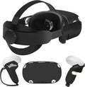 5-IN-1 VR Head Strap Kit with Face Cover, Controllers Cover, Cool Black H4305