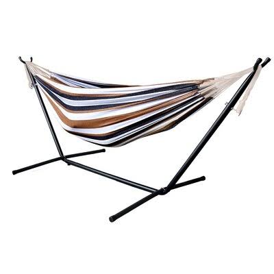 Brown/Black Portable Double Camping Hammock with Stand O591727