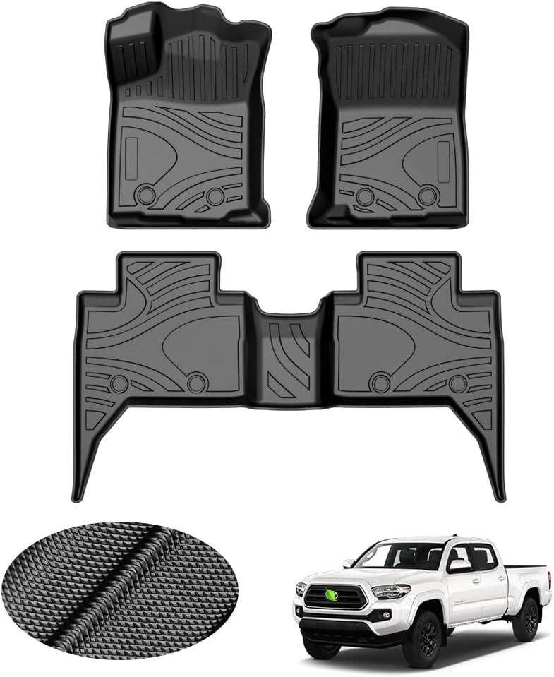 TPE All-Weather Floor Mat Liners Front & Rear Row Full Set X34837