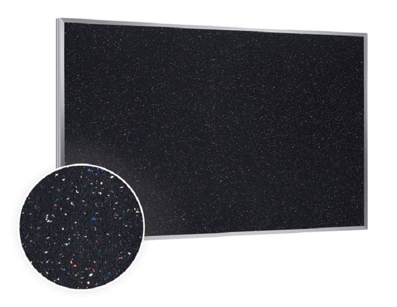Black Aluminum Frame Recycled Rubber Bulletin Board J122