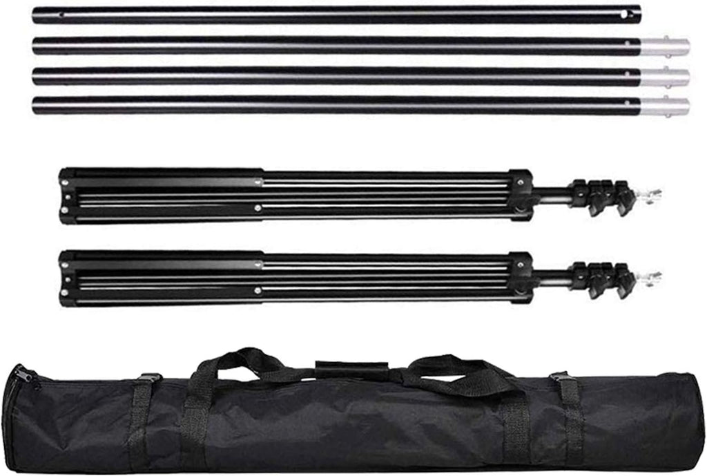 8 x 10ft Adjustable Photo Backdrop Stand with Carry Bag and 3 Clamps W4155
