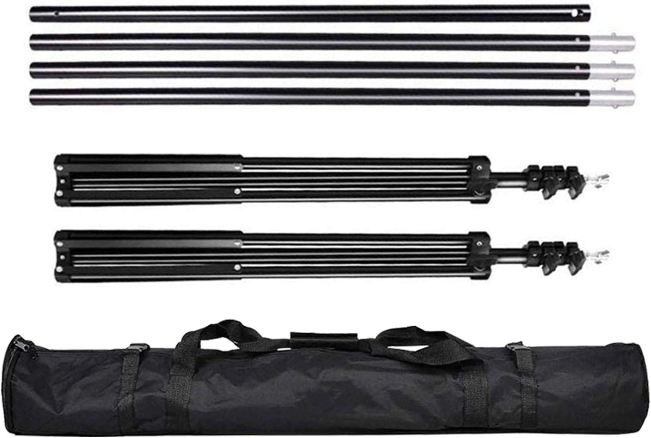 8 x 10ft Adjustable Photo Backdrop Stand with Carry Bag and 3 Clamps W4155