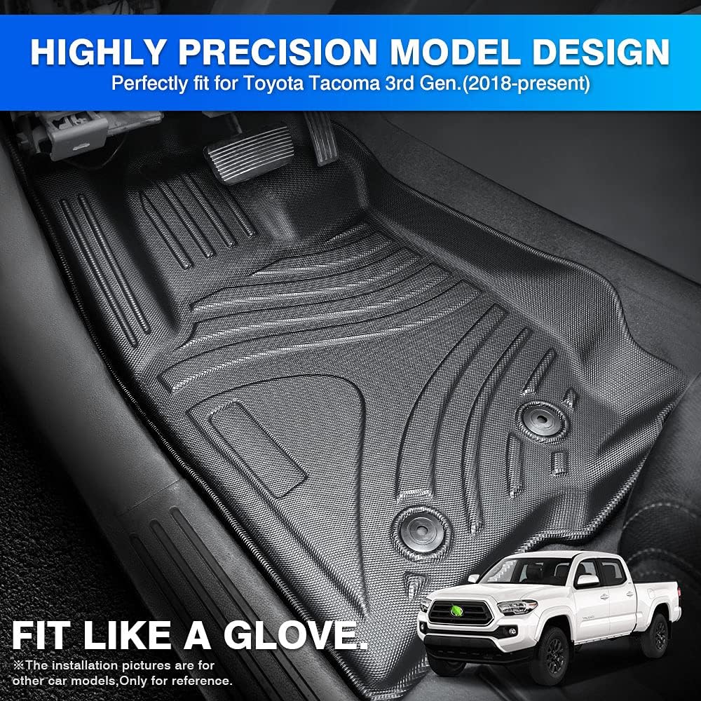 TPE All-Weather Floor Mat Liners Front & Rear Row Full Set X34837