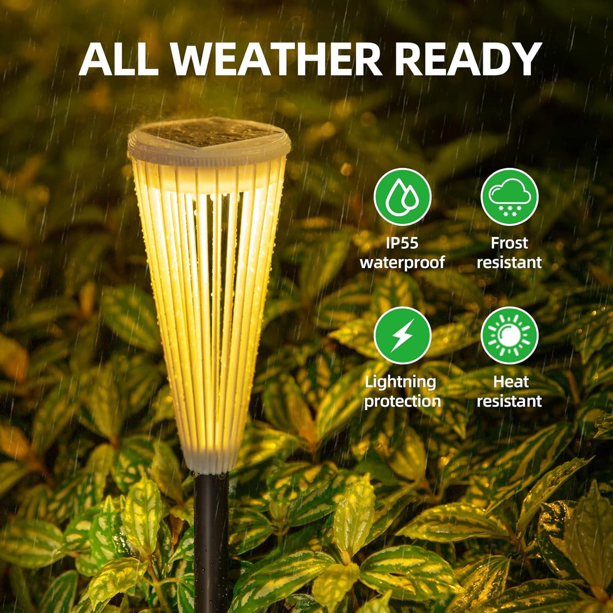 6 Pack Solar Powered Pathway Lights J519