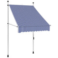 Manual Retractable Awning 39.4" Blue and White Stripes S117951