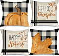 Fall Decor Pillow Covers 18x18 Set of 4 Outdoor Throw Pillows M278