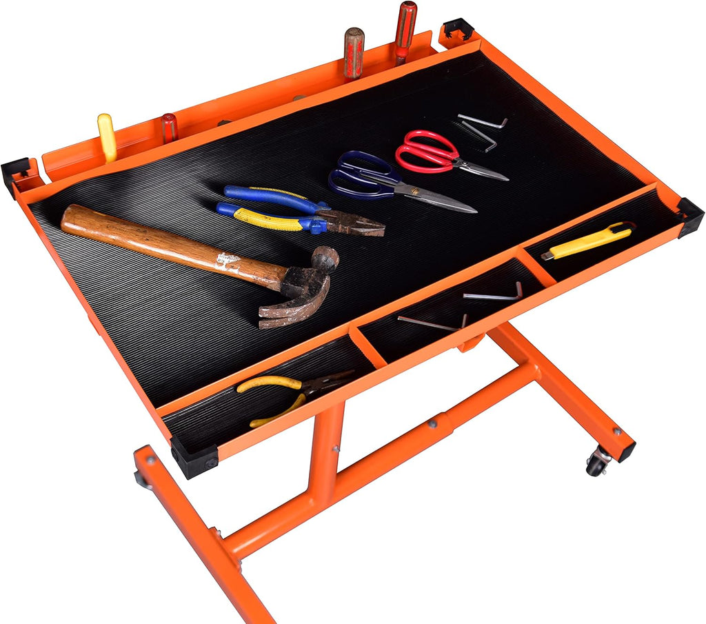 Orange Rolling Tool Tray With Drawer Work Table P209969