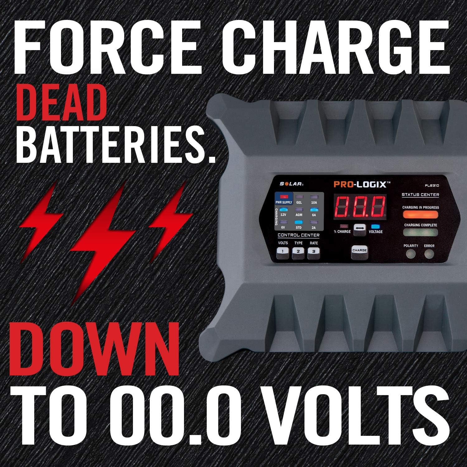 10-Amp Fully-Automatic Smart Charger 6V and 12V Battery Charger Pack of 2 Q380