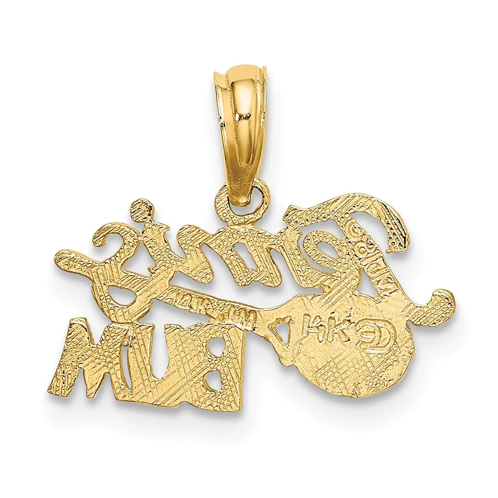 10K Yellow Gold Tennis Pendant Charm with Rope Chain Necklace 20'' X216