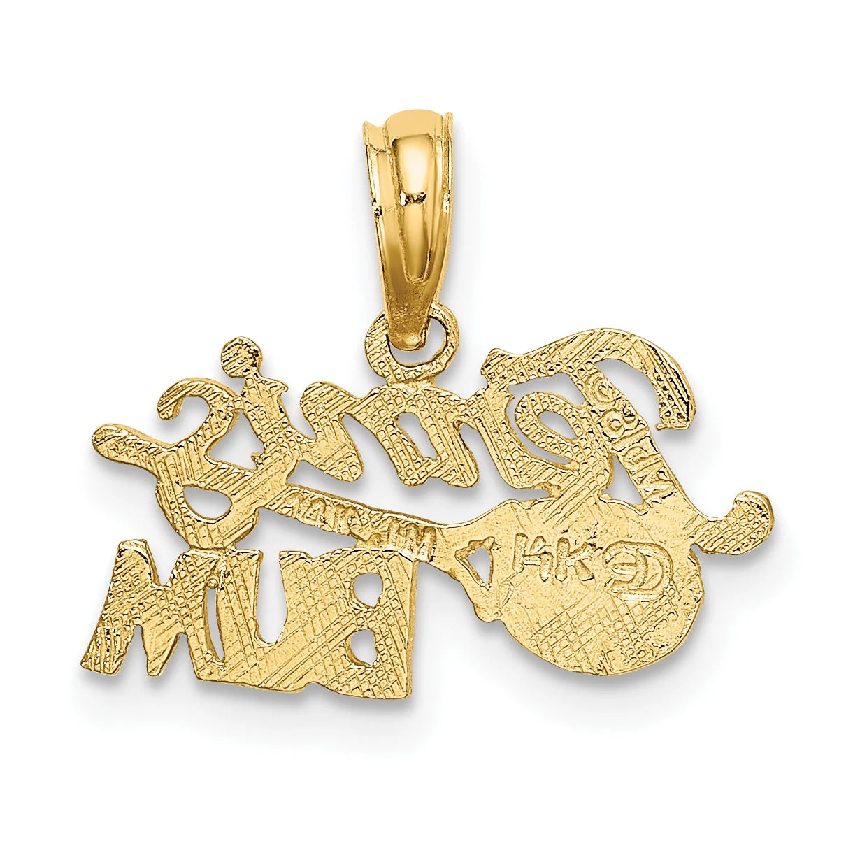 10K Yellow Gold Tennis Pendant Charm with Rope Chain Necklace 20'' X216